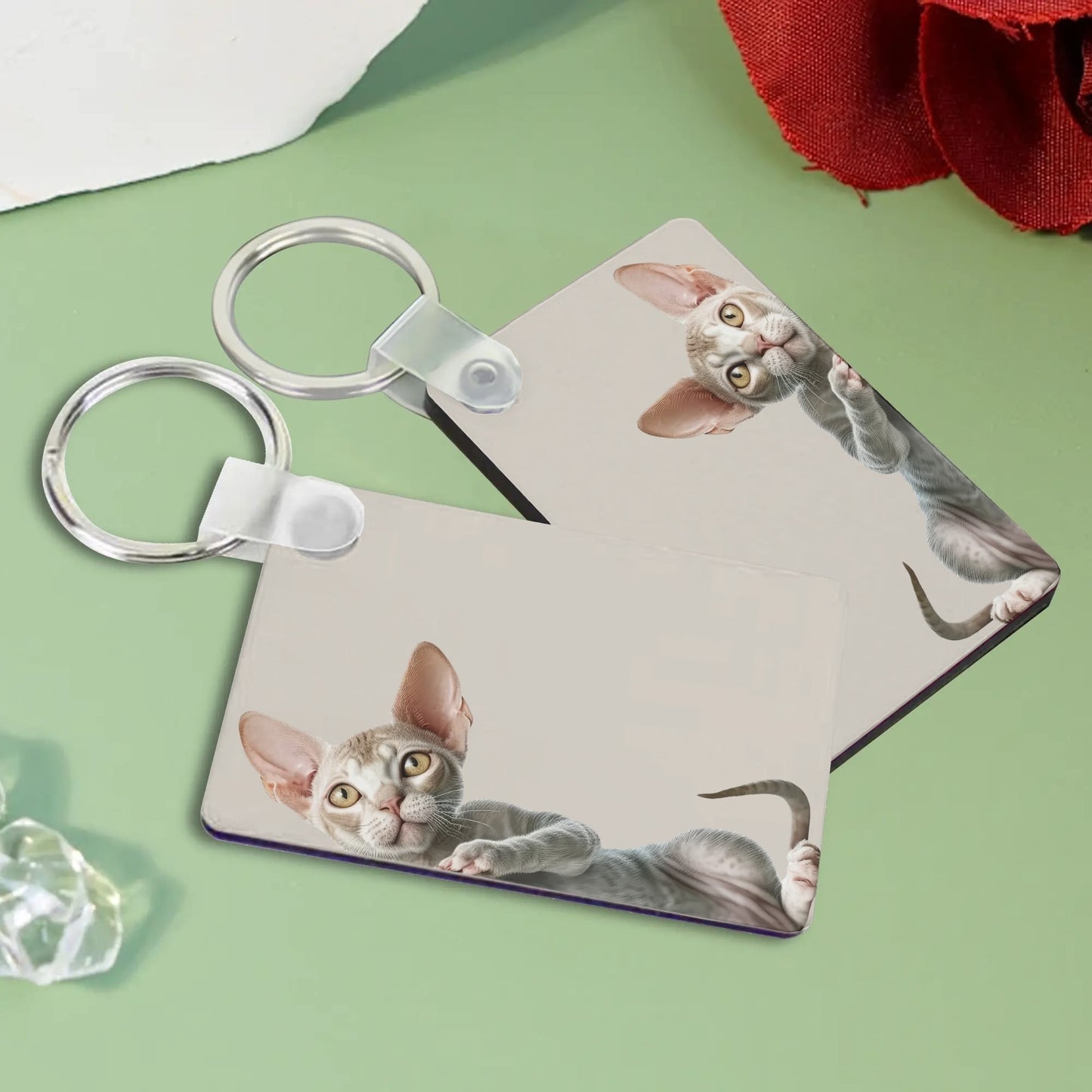 Heartfelt Gift Ideas: Unique Fun Cat Lover Keychains - Double-Sided Printed, Unique Designs, Perfect for Luggage & Keys