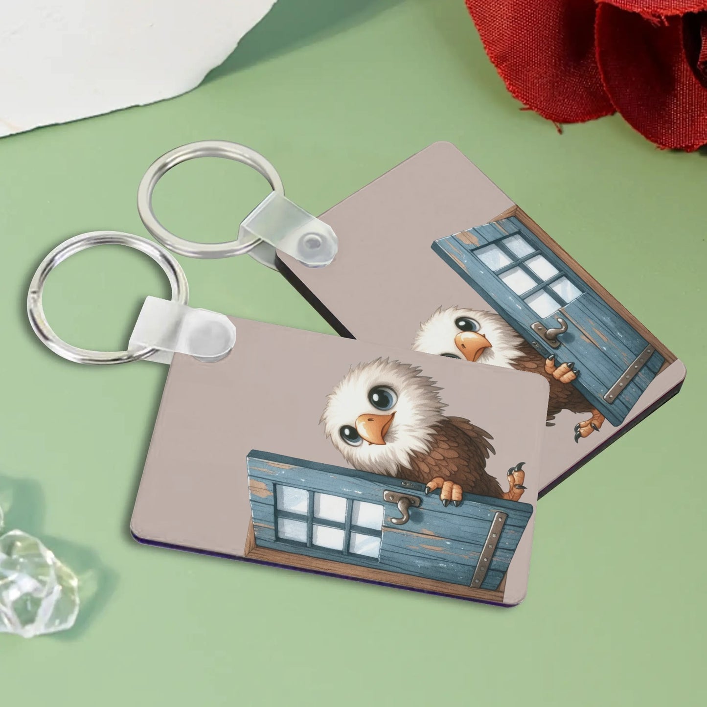 Heartfelt Gift Ideas: Unique Fun Birds of a Feather Keychains - Double-Sided Printed, Unique Designs, Perfect for Luggage & Keys