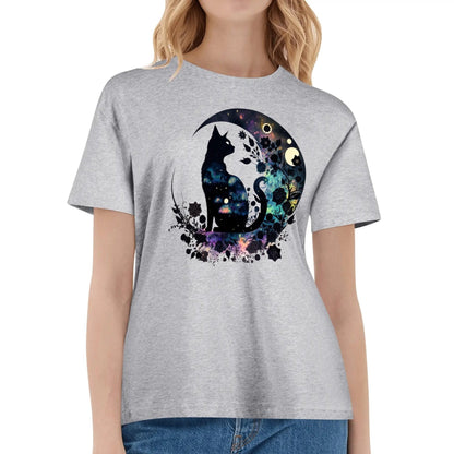 Cat On The Moon - Women's Super Soft 100% Cotton T-Shirt Part 2