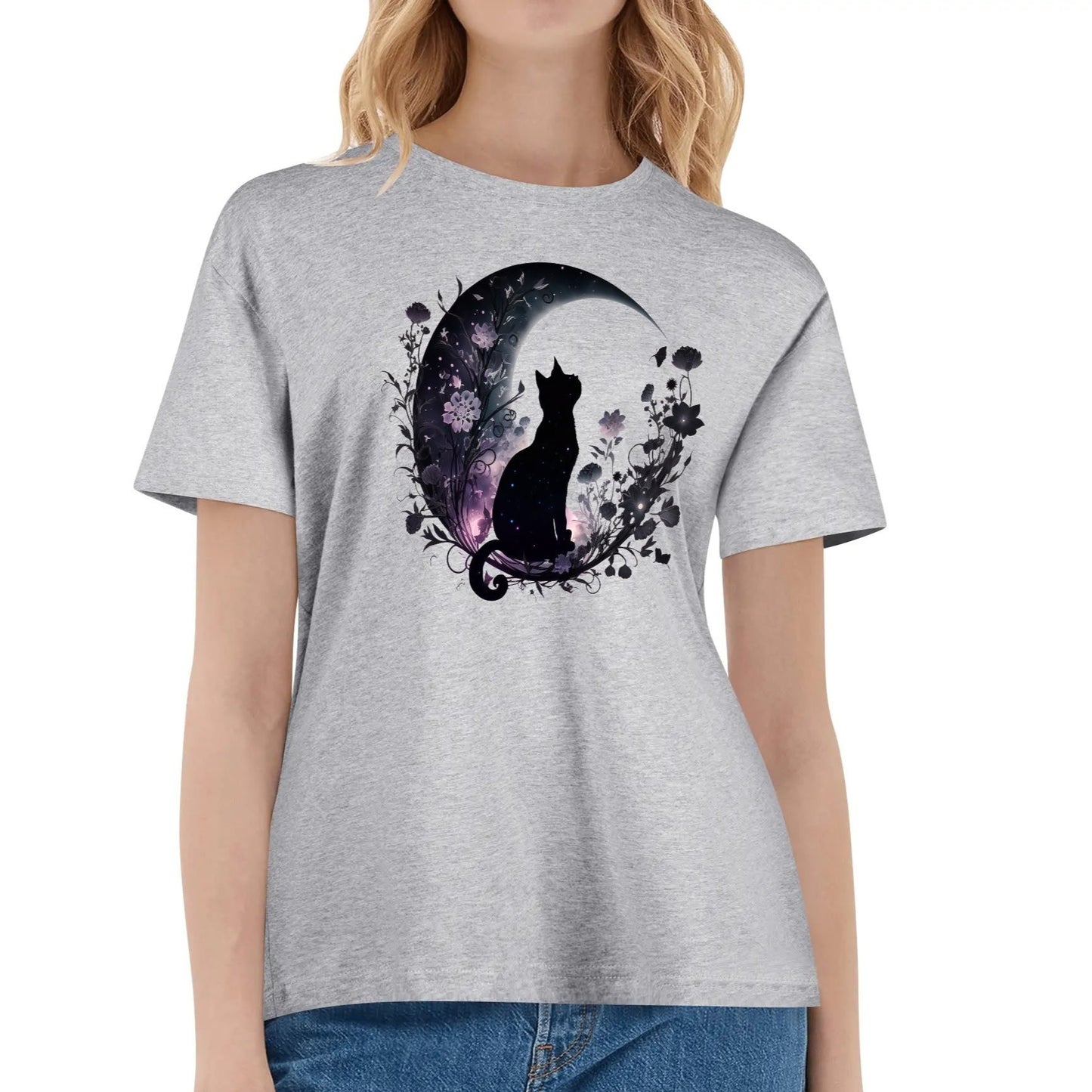 Cat On The Moon - Women's Super Soft 100% Cotton T-Shirt Part 2