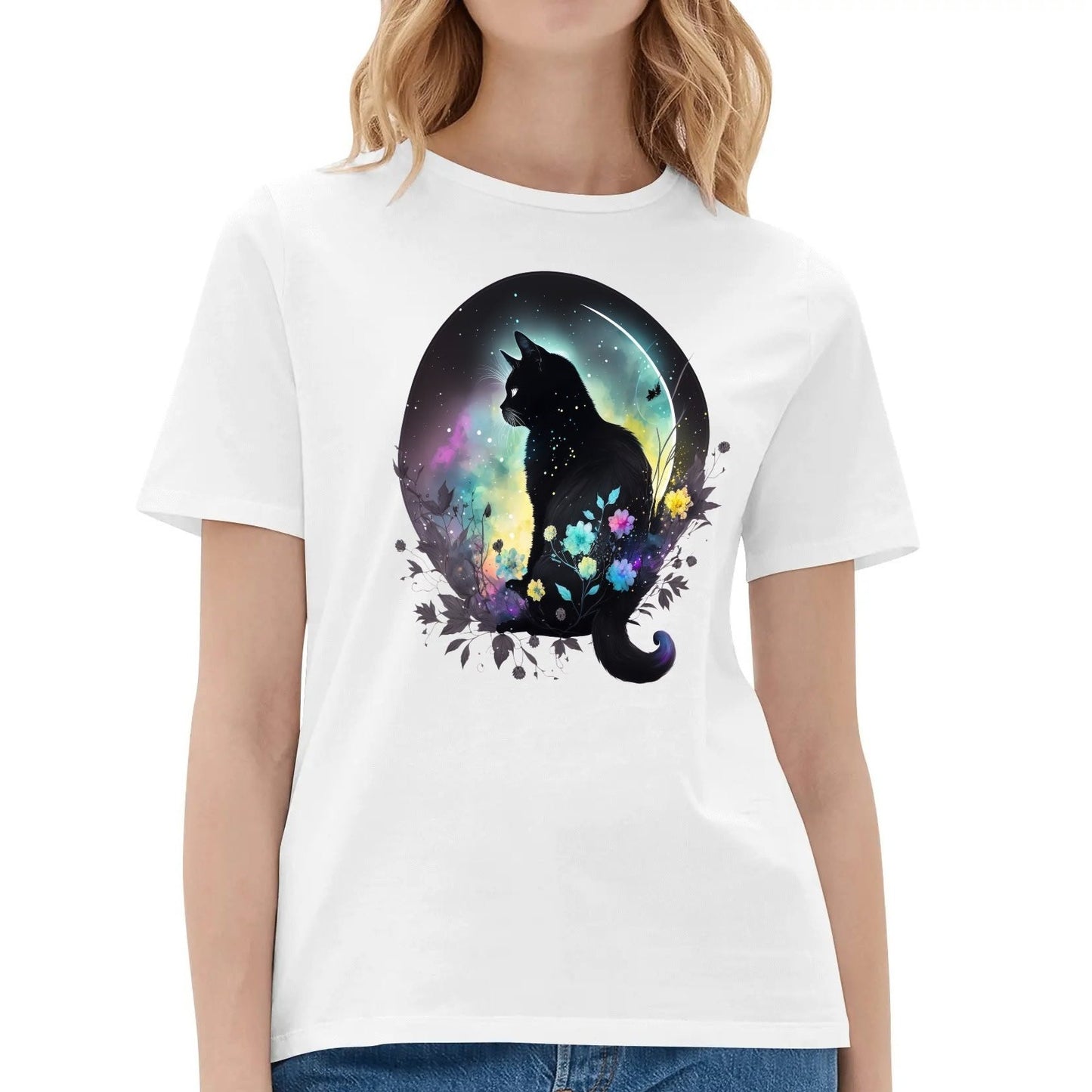 Cat On The Moon - Women's Super Soft 100% Cotton T-Shirt Part 2