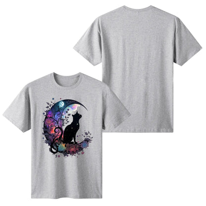 Cat On The Moon - Womens Super Soft 100% Cotton T-Shirt Part 1