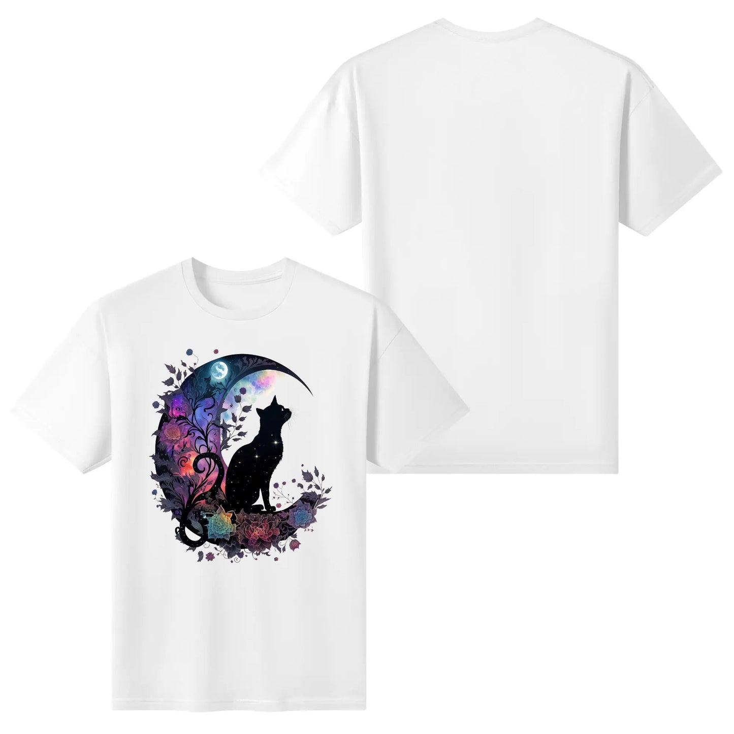 Cat On The Moon - Womens Super Soft 100% Cotton T-Shirt Part 1