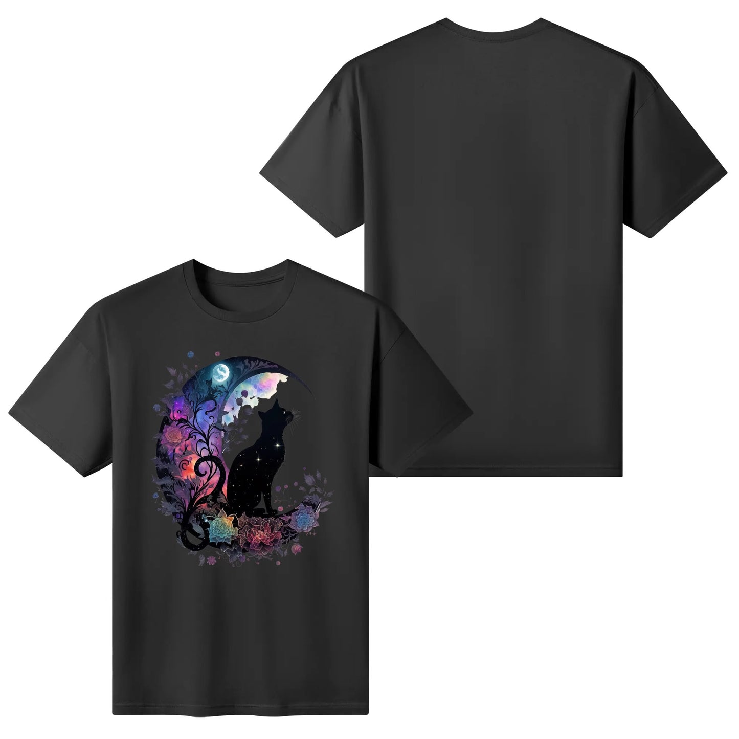 Cat On The Moon - Womens Super Soft 100% Cotton T-Shirt Part 1