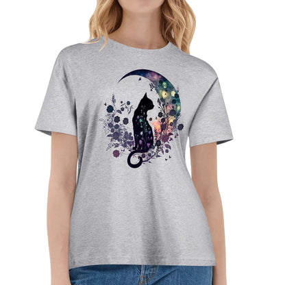 Cat On The Moon - Womens Super Soft 100% Cotton T-Shirt Part 1