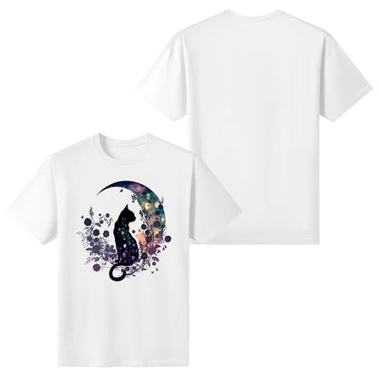 Cat On The Moon - Womens Super Soft 100% Cotton T-Shirt Part 1