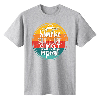 Sunrise Sunburn Sunset Repeat - Women's 100% Soft Cotton T-Shirt