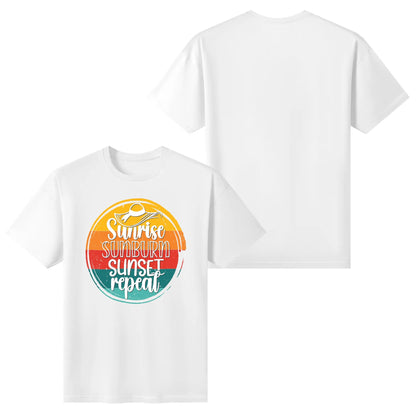 Sunrise Sunburn Sunset Repeat - Women's 100% Soft Cotton T-Shirt