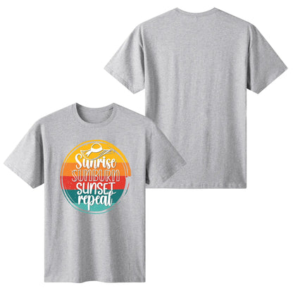 Sunrise Sunburn Sunset Repeat - Women's 100% Soft Cotton T-Shirt