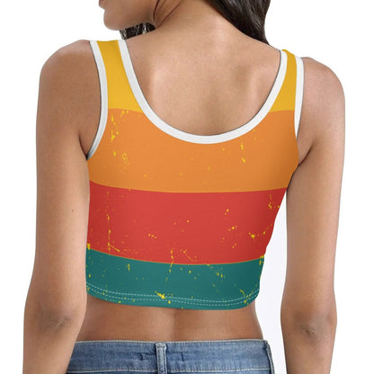 Sunrise Sunburn Sunset Repeat - Women's Casual Summer Sleeveless Stretch Crop Tank Top Shirts