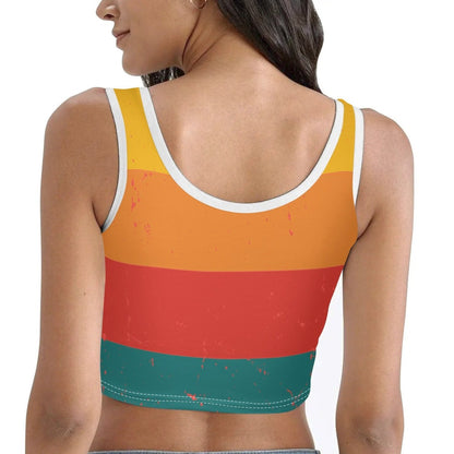 Sunrise Sunburn Sunset Repeat - Women's Casual Summer Sleeveless Stretch Crop Tank Top Shirts