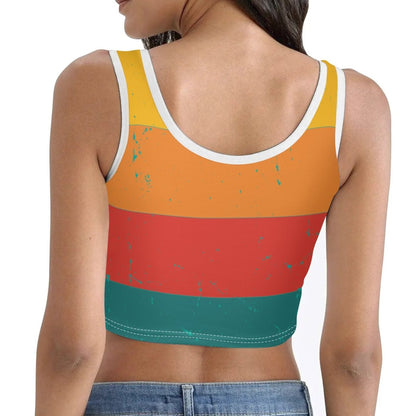 Sunrise Sunburn Sunset Repeat - Women's Casual Summer Sleeveless Stretch Crop Tank Top Shirts