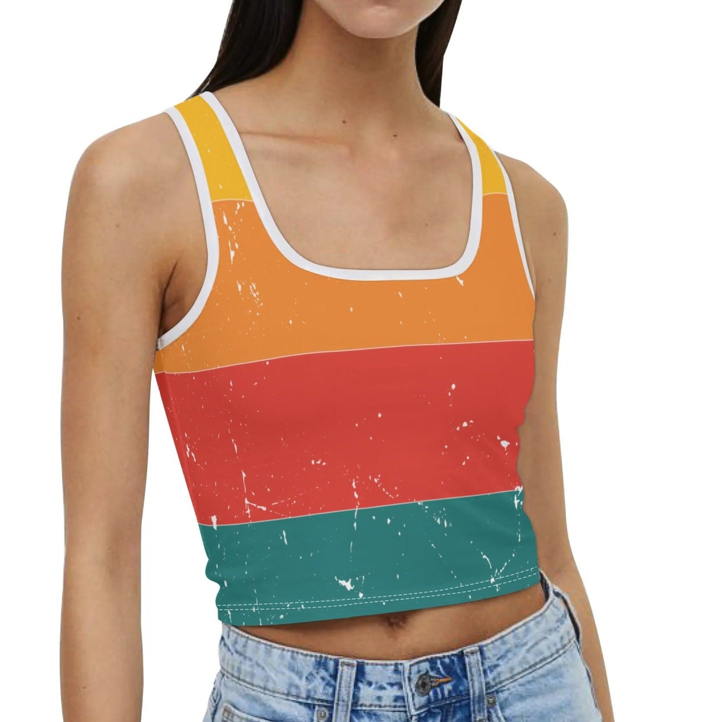 Sunrise Sunburn Sunset Repeat - Women's Casual Summer Sleeveless Stretch Crop Tank Top Shirts