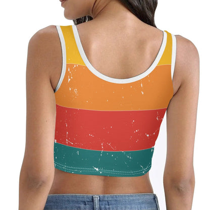 Sunrise Sunburn Sunset Repeat - Women's Casual Summer Sleeveless Stretch Crop Tank Top Shirts