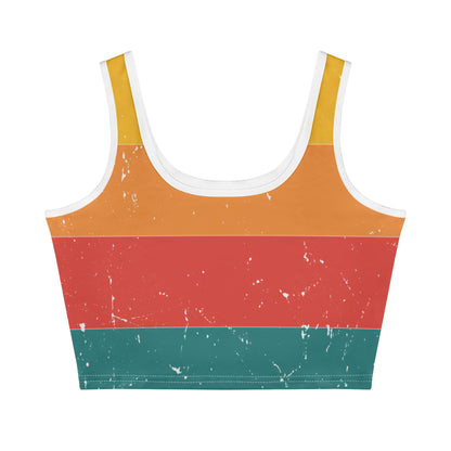 Sunrise Sunburn Sunset Repeat - Women's Casual Summer Sleeveless Stretch Crop Tank Top Shirts