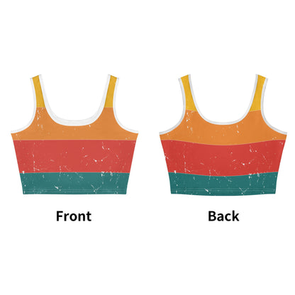 Sunrise Sunburn Sunset Repeat - Women's Casual Summer Sleeveless Stretch Crop Tank Top Shirts