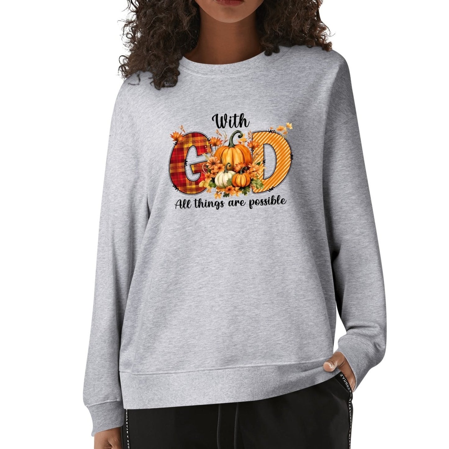 With God All Things Are Possible - Unisex Soft 100% Cotton Sweatshirt - Celebrate Fall