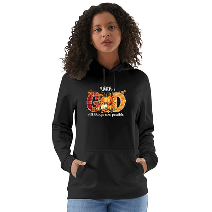 With God All Things Are Possible - Unisex 100% Soft Cotton Hoodie - Celebrate Fall