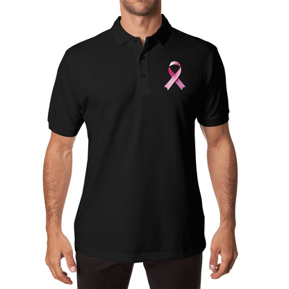 In October We Wear Pink - Unisex 100% Cotton Double-Sided Polo Shirt - Breast Cancer Awareness