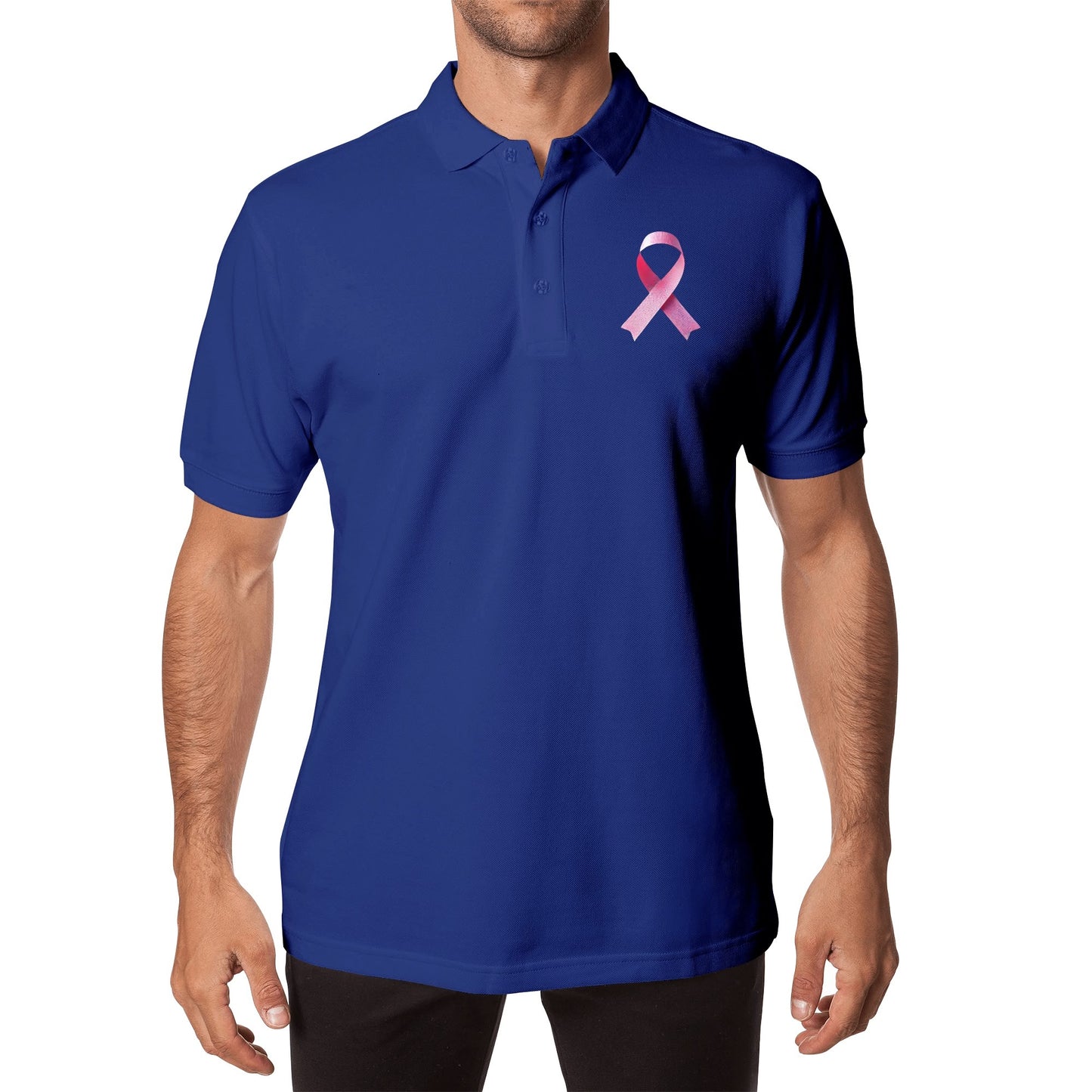 In October We Wear Pink - Unisex 100% Cotton Double-Sided Polo Shirt - Breast Cancer Awareness