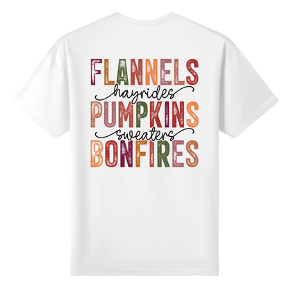 Flannels Pumpkins Bonfires - Womens Super Soft 100% Cotton T-Shirt - Its Fall YAll