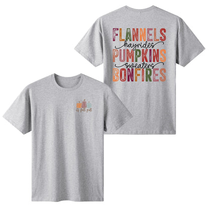 Flannels Pumpkins Bonfires - Womens Super Soft 100% Cotton T-Shirt - Its Fall YAll