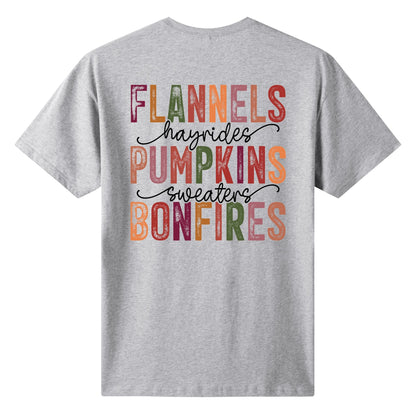 Flannels Pumpkins Bonfires - Womens Super Soft 100% Cotton T-Shirt - Its Fall YAll