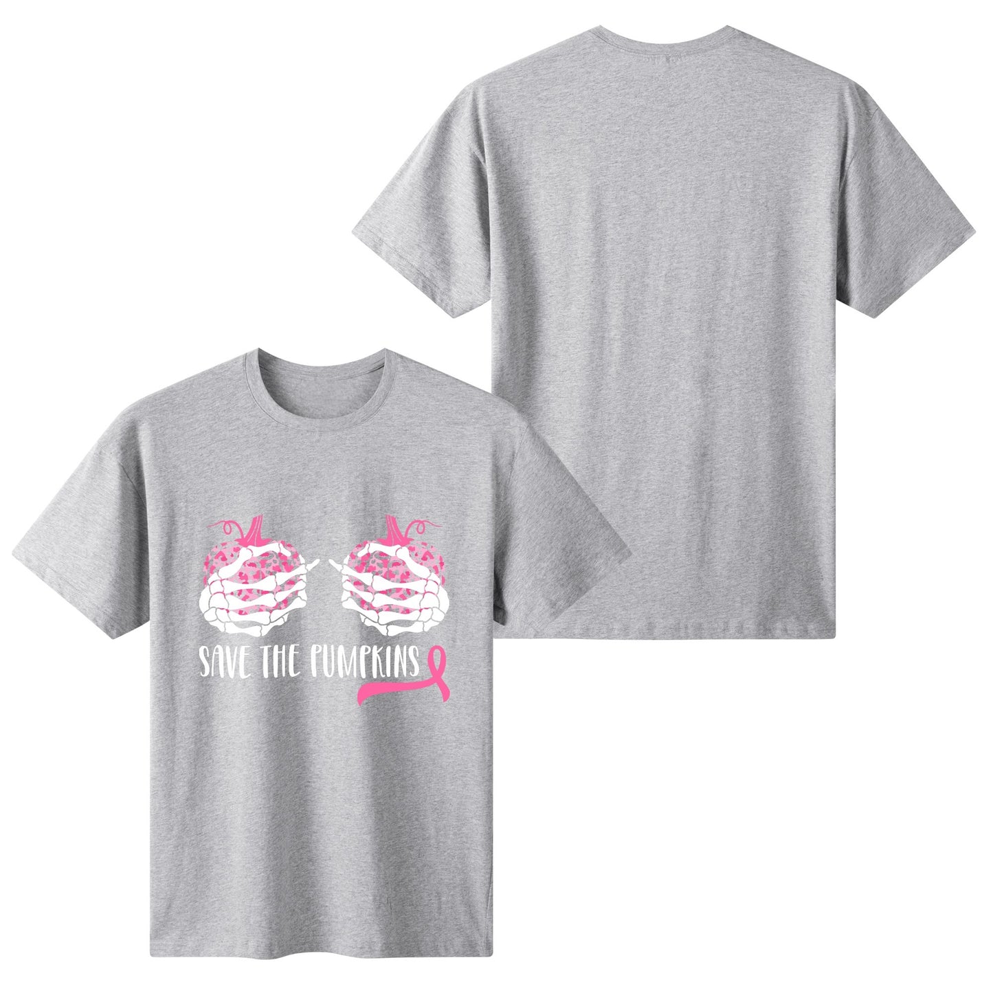 Save The Pumpkins - Womens 100% Soft Cotton Funny Breast Cancer Awareness T-Shirt