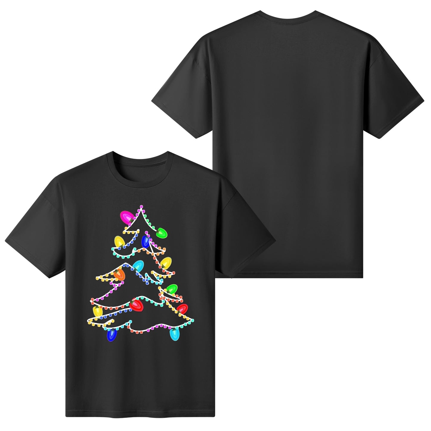 Twinkling Lights Christmas Tee - Womens 100% Soft Cotton T-Shirt