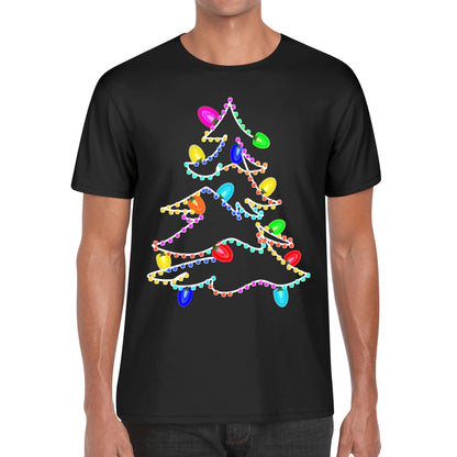 Twinkling Lights Christmas Tee - Mens 100% Soft Cotton T-Shirt