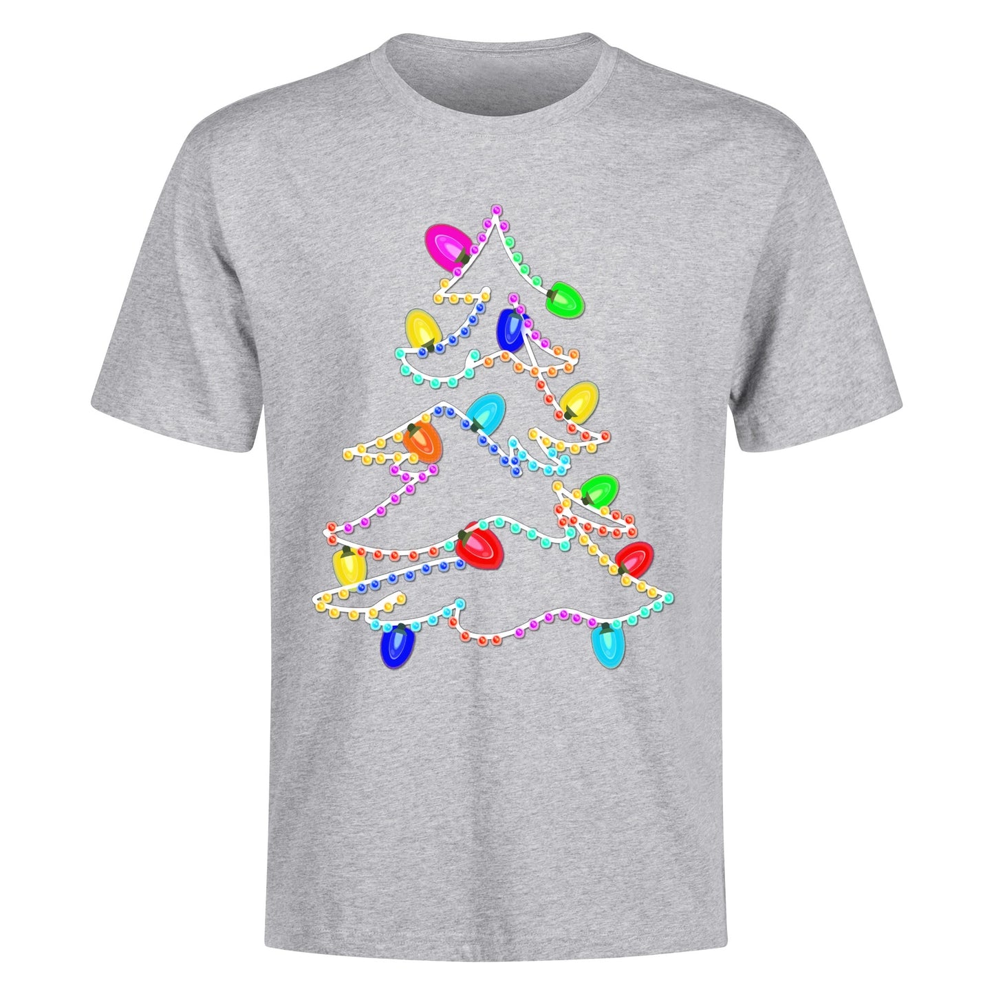 Twinkling Lights Christmas Tee - Mens 100% Soft Cotton T-Shirt