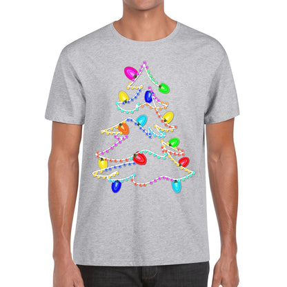 Twinkling Lights Christmas Tee - Mens 100% Soft Cotton T-Shirt