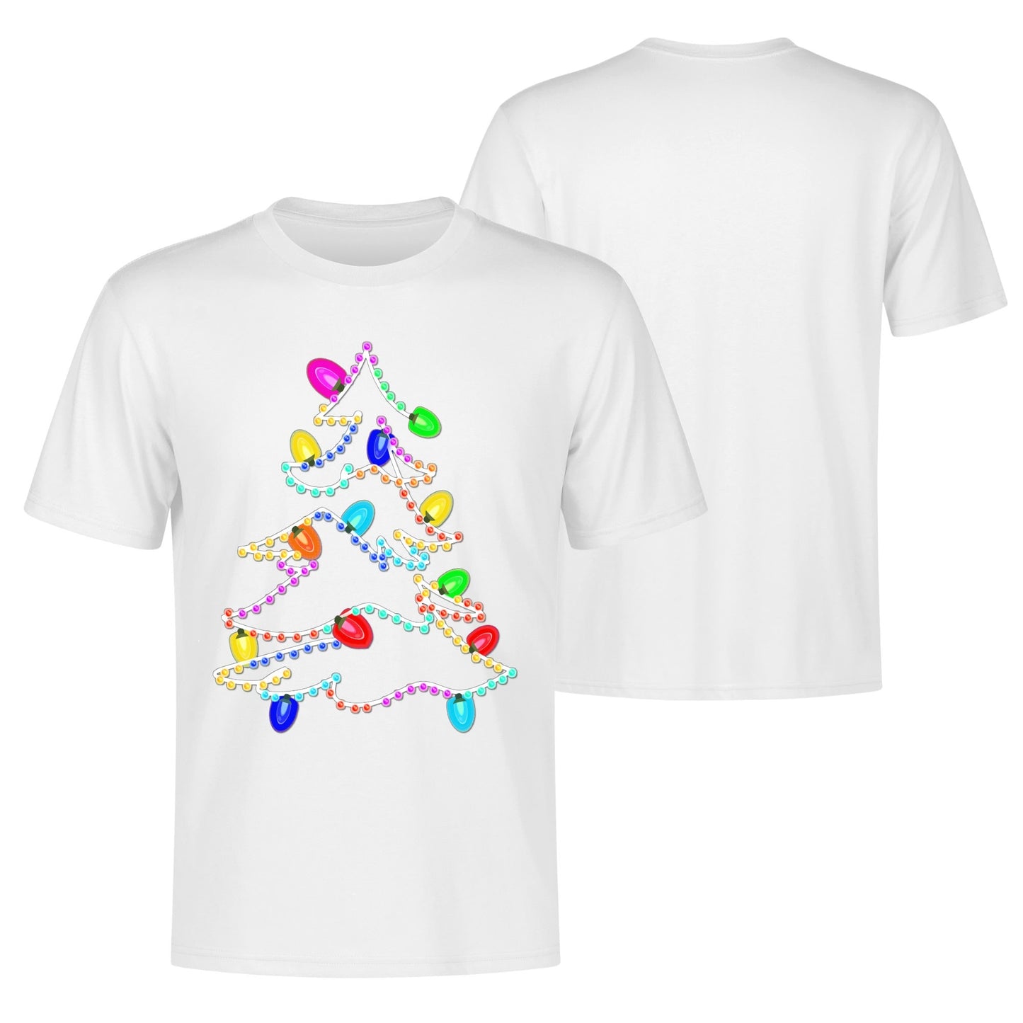 Twinkling Lights Christmas Tee - Mens 100% Soft Cotton T-Shirt