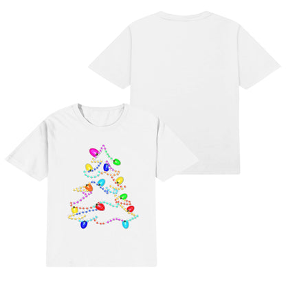 Twinkling Lights Christmas Tee - Kids 100% Soft Cotton T-Shirt