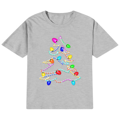 Twinkling Lights Christmas Tee - Kids 100% Soft Cotton T-Shirt