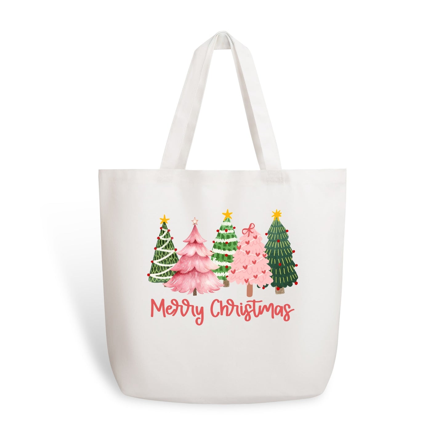 Merry Christmas Trees | 100% Cotton Tote Bag - Eco-Friendly