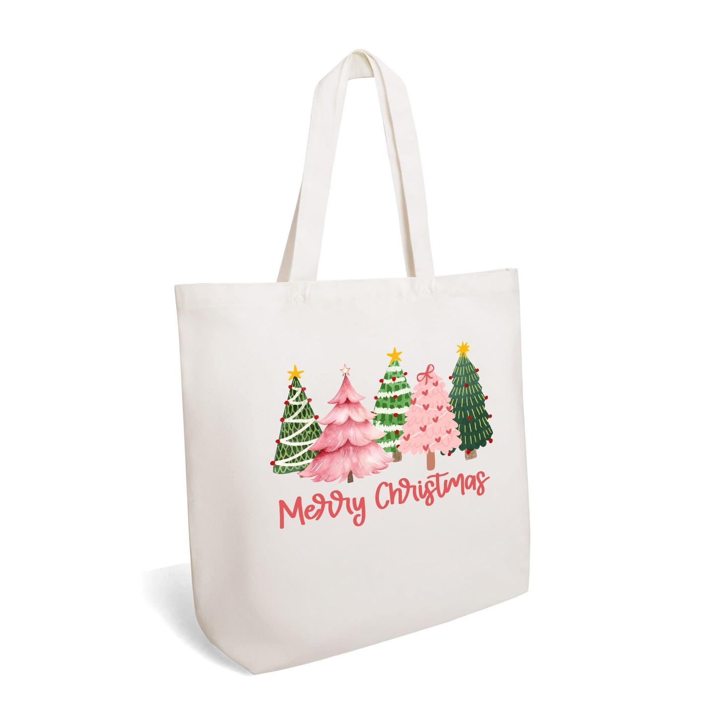 Merry Christmas Trees | 100% Cotton Tote Bag - Eco-Friendly