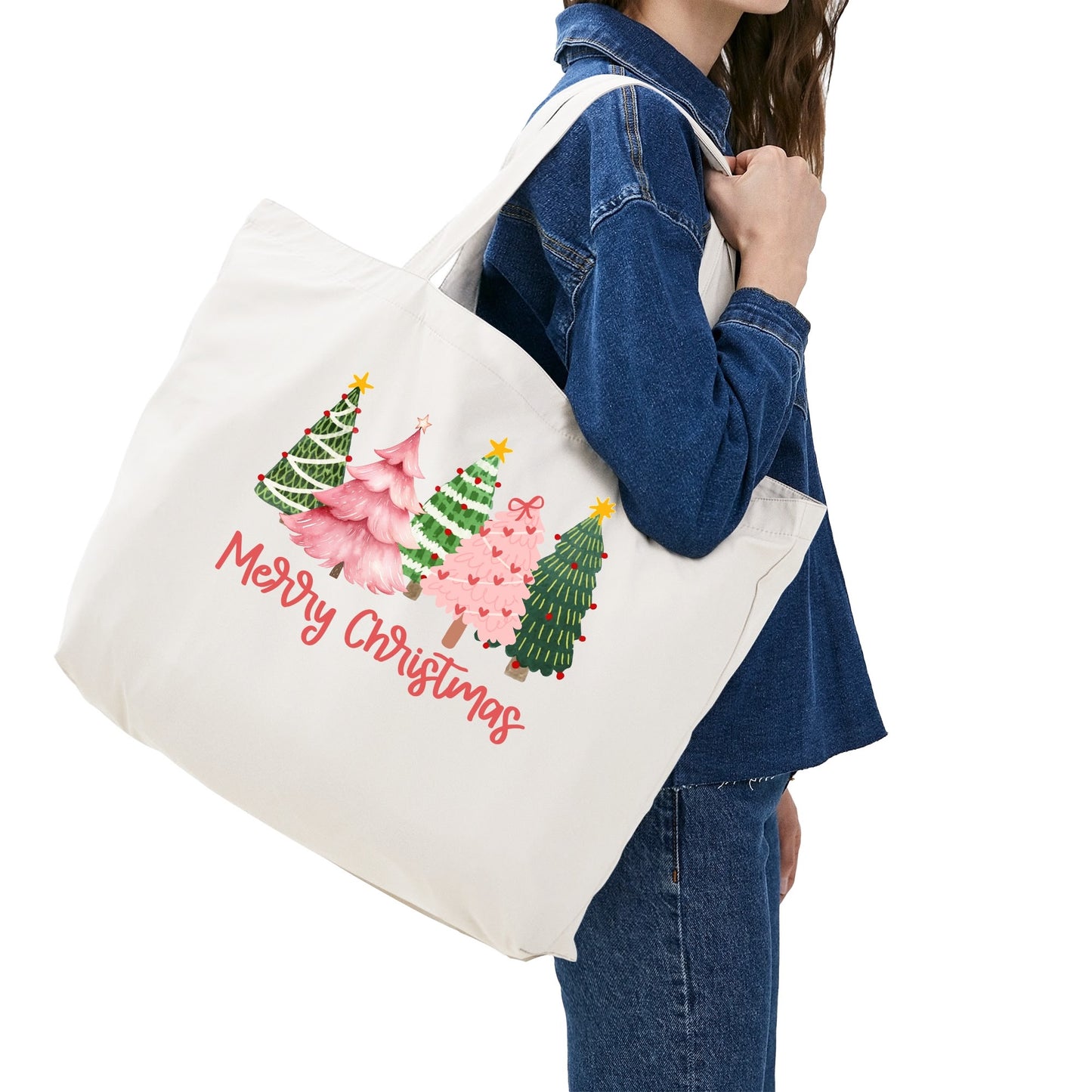 Merry Christmas Trees | 100% Cotton Tote Bag - Eco-Friendly