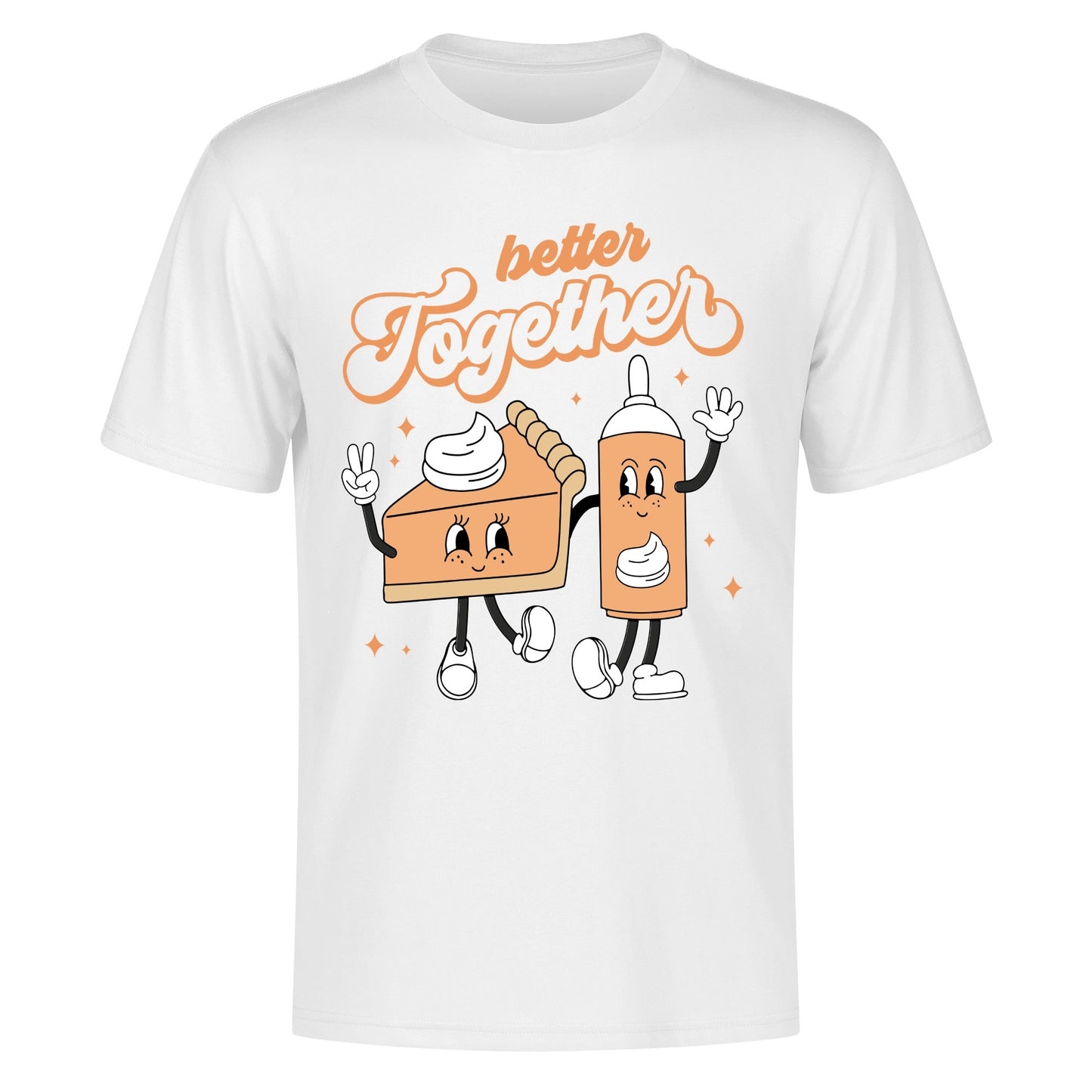 His & Hers - Better Together - Pumpkin Pie & Whipped Cream Tee -  100% Soft Cotton Retro T-Shirts