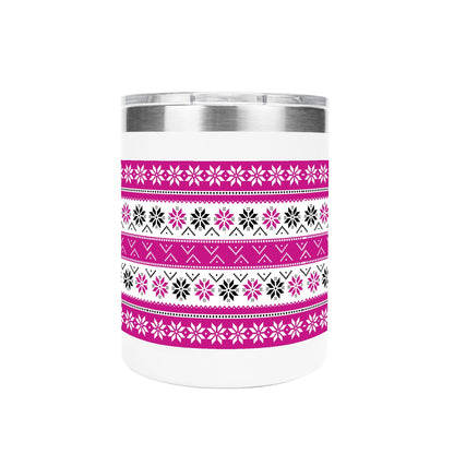 Ugly Sweater Motif – 12oz Stainless Steel Coffee Mug with Lid