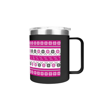 Ugly Sweater Motif – 12oz Stainless Steel Coffee Mug with Lid