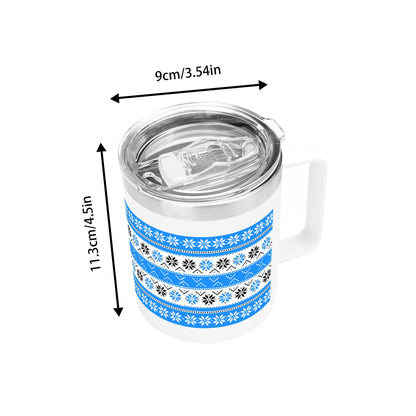 Ugly Sweater Motif – 12oz Stainless Steel Coffee Mug with Lid