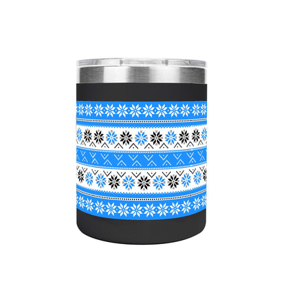 Ugly Sweater Motif – 12oz Stainless Steel Coffee Mug with Lid