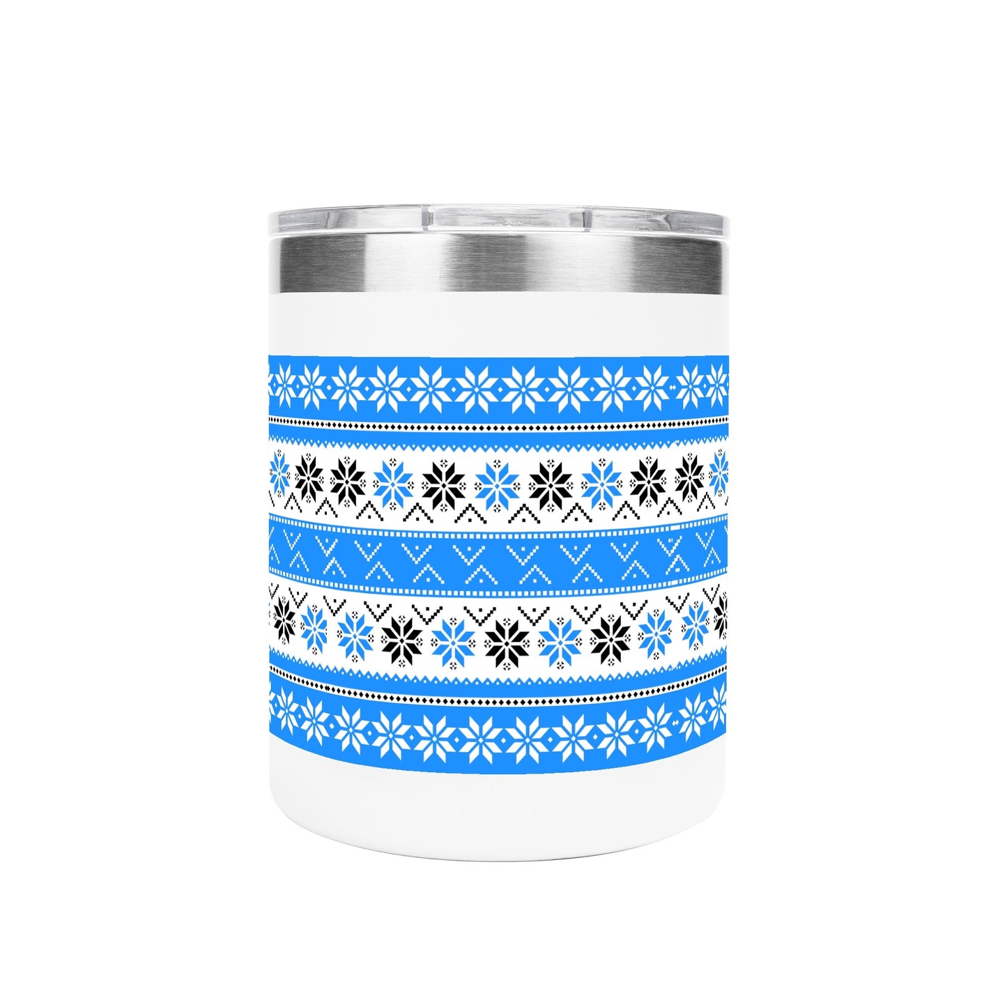 Ugly Sweater Motif – 12oz Stainless Steel Coffee Mug with Lid