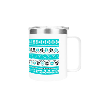 Ugly Sweater Motif – 12oz Stainless Steel Coffee Mug with Lid