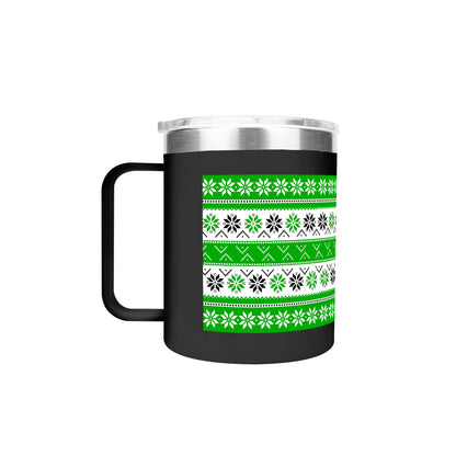 Ugly Sweater Motif – 12oz Stainless Steel Coffee Mug with Lid