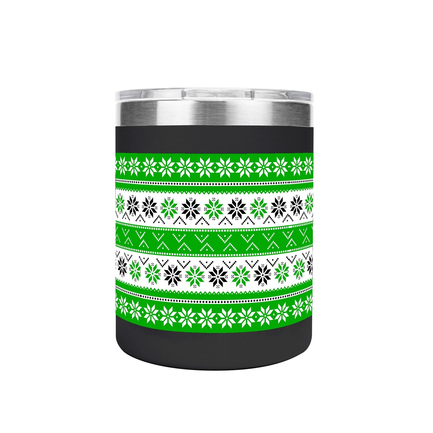 Ugly Sweater Motif – 12oz Stainless Steel Coffee Mug with Lid