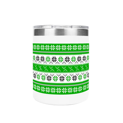 Ugly Sweater Motif – 12oz Stainless Steel Coffee Mug with Lid