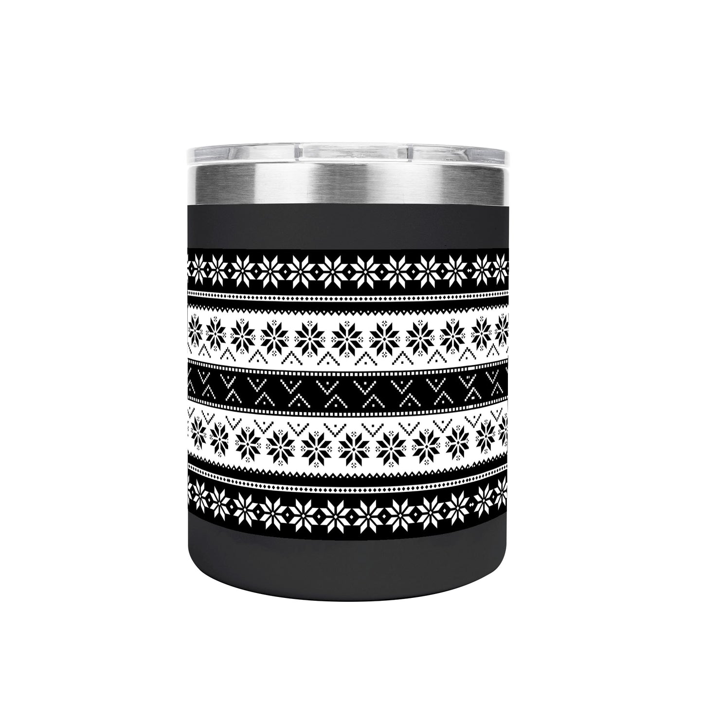 Ugly Sweater Motif – 12oz Stainless Steel Coffee Mug with Lid