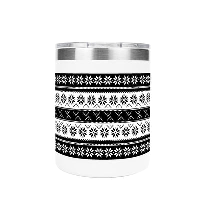 Ugly Sweater Motif – 12oz Stainless Steel Coffee Mug with Lid